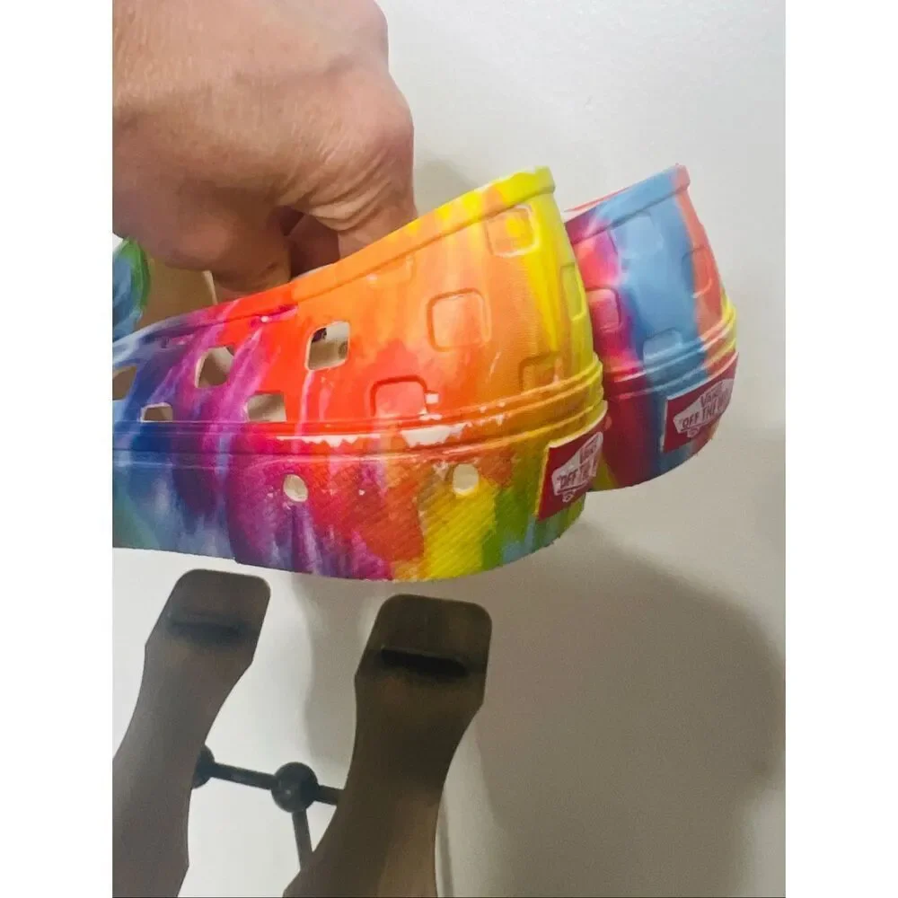 Vans Slip-On TRK Shoes Rainbow Tie-Dye Rinseable Water Shoes Sz 4 US Big Kid